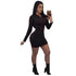 Hooded Collar Long Sleeve Mini Dress #Strapless #Hooded